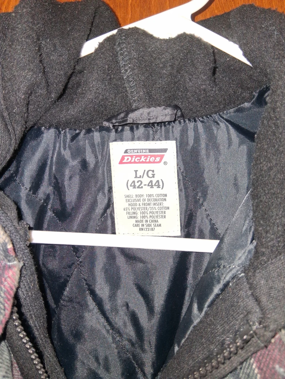 Dickies Gray and Burgundy Plaid Snap-Front Jacket